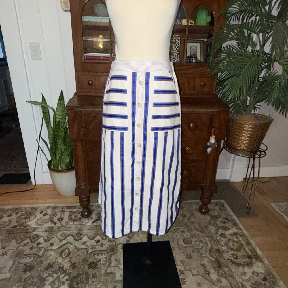 Joules Lorena Stripe Shirt and Joules Orielle Linen Midi Skirt co-ord set SZ 6 - Picture 7 of 13